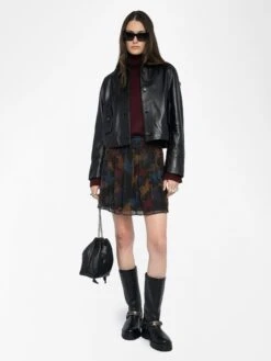 Zadig & Voltaire Jadys Skirt Dark Chocolate -Zadig & Voltaire Clothing WWSK01623 DARK CHOCOLATE ADDI 1 68824ecf14196