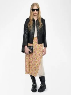 Zadig & Voltaire Jayla Womens Floral Midi Skirt Ecru -Zadig & Voltaire Clothing WWSK01624 ECRU ADDI 1 68370139b3b32