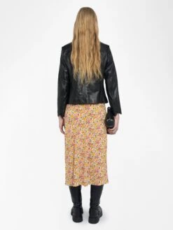 Zadig & Voltaire Jayla Womens Floral Midi Skirt Ecru -Zadig & Voltaire Clothing WWSK01624 ECRU BACK 6837027e6e296