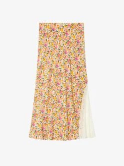 Zadig & Voltaire Jayla Womens Floral Midi Skirt Ecru -Zadig & Voltaire Clothing WWSK01624 ECRU PACKSHOT 6836ca2a5e24d