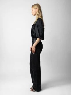 Zadig & Voltaire Tyfon Satin Top Black -Zadig & Voltaire Clothing WWTO00213 NOIR ADDI 1 1