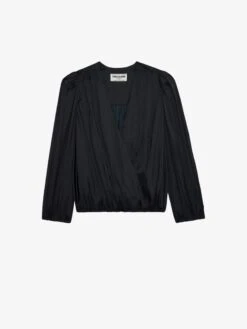Zadig & Voltaire Tyfon Satin Top Black -Zadig & Voltaire Clothing WWTO00213 NOIR PACKSHOT 1