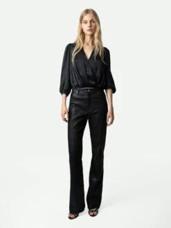 Zadig & Voltaire Tyfon Satin Top Black