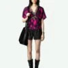 Zadig & Voltaire Tzar Silk Top Black -Zadig & Voltaire Clothing WWTO00226 NOIR SHOOTING 668d0390bcc3f