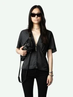 Zadig & Voltaire Thodri Satin Top Black -Zadig & Voltaire Clothing WWTO00227 NOIR ADDI 1 668d01d718020