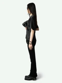 Zadig & Voltaire Thodri Satin Top Black -Zadig & Voltaire Clothing WWTO00227 NOIR ADDI 2 668d042bc2030