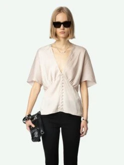 Zadig & Voltaire Thodri Satin Top Sweet -Zadig & Voltaire Clothing WWTO00227 SWEET ADDI 1 6704e69d73bb7