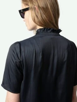 Zadig & Voltaire Topher Satin Top Encre -Zadig & Voltaire Clothing WWTO01960 ENCRE ADDI 3 67b75aac13365