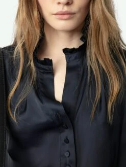 Zadig & Voltaire Topher Satin Top Encre -Zadig & Voltaire Clothing WWTO01960 ENCRE HOVER 67b75b2669e6a