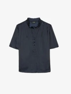 Zadig & Voltaire Topher Satin Top Encre -Zadig & Voltaire Clothing WWTO01960 ENCRE PACKSHOT 67b75a2504f1c