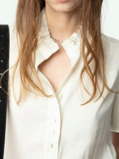 Zadig & Voltaire Topher Satin Top Flake 12 Zadig & Voltaire Topher Satin Top Flake -Zadig & Voltaire Clothing WWTO01960 FLAKE HOVER 675ff71d69b66