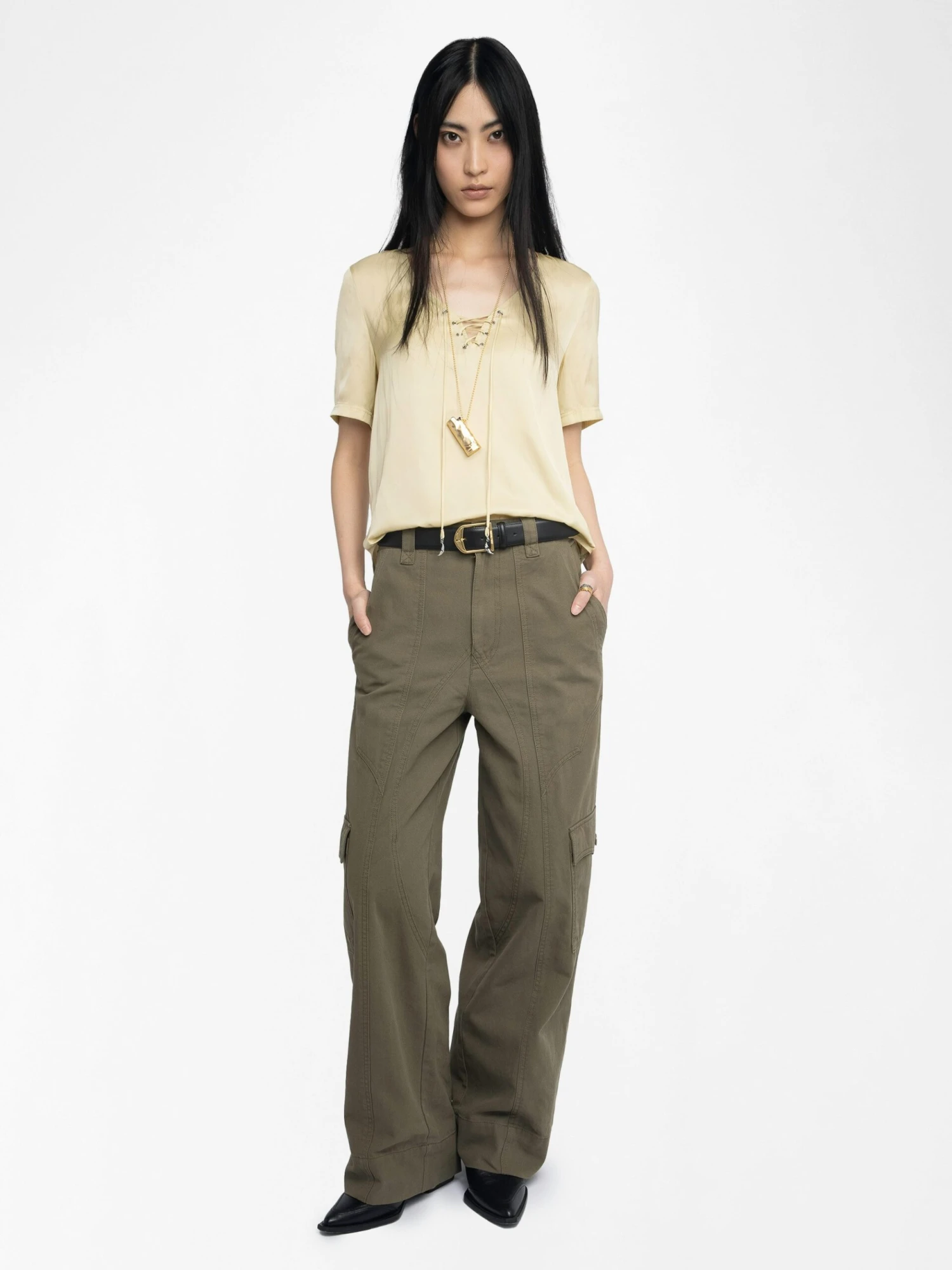 Zadig & Voltaire Terzo Satin Top Blond 6 Zadig & Voltaire Terzo Satin Top Blond - Image 4