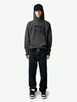 Zadig & Voltaire Wings Low-Top Sneakers Black -Zadig & Voltaire Clothing jmss00254 anthracite shooting 2