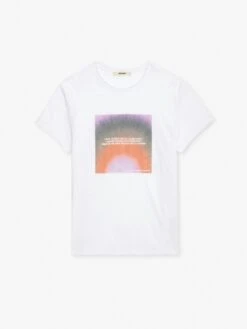 Zadig & Voltaire Toby Photoprint T-shirt White -Zadig & Voltaire Clothing jmts00659 blanc packshot