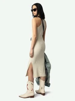 Zadig & Voltaire Astra Dress Ecru -Zadig & Voltaire Clothing jwdr01067 ecru back