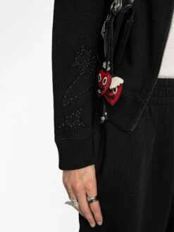 Zadig & Voltaire Milly Zip Up Sweatshirt Black -Zadig & Voltaire Clothing jwss01655 black addi 2