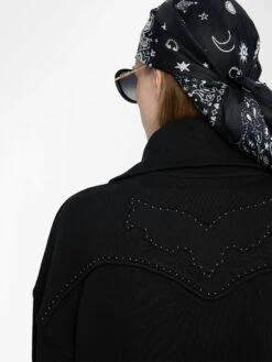 Zadig & Voltaire Milly Zip Up Sweatshirt Black -Zadig & Voltaire Clothing jwss01655 black addi 4