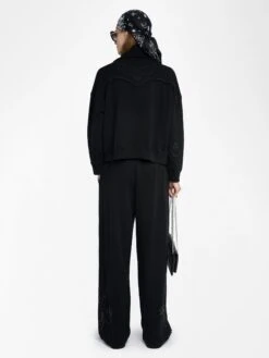 Zadig & Voltaire Milly Zip Up Sweatshirt Black -Zadig & Voltaire Clothing jwss01655 black back