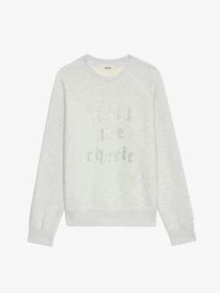 Zadig & Voltaire UpperDiamanté Sweatshirt Gris Chine Clai -Zadig & Voltaire Clothing jwss01670 gris chine clai packshot