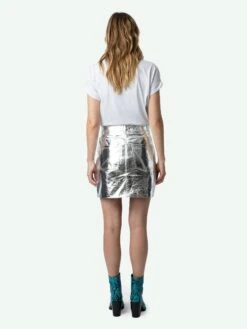 Zadig & Voltaire Anya Photoprint T-shirt Gris Chine -Zadig & Voltaire Clothing jwts01655 gris chine back