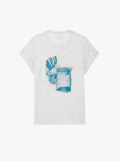 Zadig & Voltaire Anya Photoprint T-shirt Gris Chine -Zadig & Voltaire Clothing jwts01655 gris chine packshot