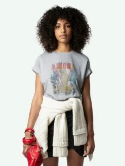 Zadig & Voltaire Tommer Concert T-shirt Gris Chine -Zadig & Voltaire Clothing jwts01678 gris chine addi 1