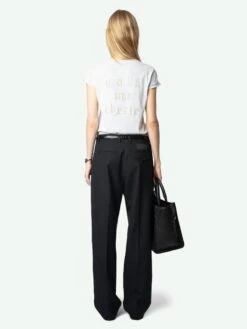 Zadig & Voltaire Story Fishnet T-shirt Gris Chine Clai -Zadig & Voltaire Clothing jwts02828 gris chine clai back