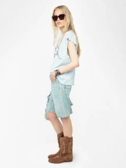 Zadig & Voltaire Cloe Rhinestone Tank Top Cloud -Zadig & Voltaire Clothing jwtt01270 cloud addi 2 modifier