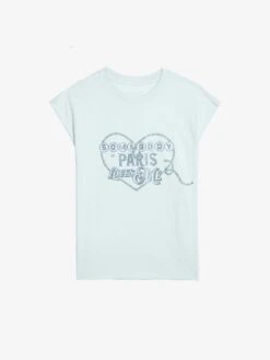 Zadig & Voltaire Cloe Rhinestone Tank Top Cloud -Zadig & Voltaire Clothing jwtt01270 cloud packshot