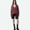 Zadig & Voltaire Mirka Leopard Cashmere Cardigan Rubber 2 Zadig & Voltaire Mirka Leopard Cashmere Cardigan Rubber -Zadig & Voltaire Clothing kwca00555 rubber 3