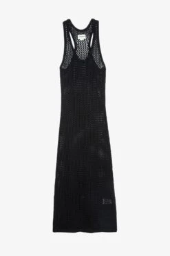 Zadig & Voltaire Nabys Crochet Dress Black -Zadig & Voltaire Clothing kwdr00165 noir 1