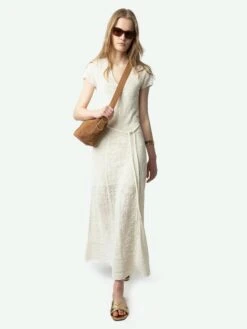 Zadig & Voltaire Melody Pointelle Knit Dress Ecru -Zadig & Voltaire Clothing kwdr01193 ecru addi 1