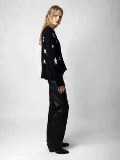 Zadig & Voltaire Markus Stars Cashmere Sweater Black 9 Zadig & Voltaire Markus Stars Cashmere Sweater Black -Zadig & Voltaire Clothing kwsw00066 noir addi 1