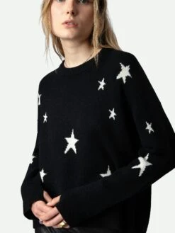 Zadig & Voltaire Markus Stars Cashmere Sweater Black 10 Zadig & Voltaire Markus Stars Cashmere Sweater Black -Zadig & Voltaire Clothing kwsw00066 noir hover
