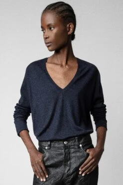 Zadig & Voltaire River Cashmere Sweater Encre -Zadig & Voltaire Clothing kwsw01311 encre 2