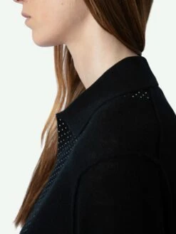 Zadig & Voltaire Sally Diamante Cashmere Sweater Black 12 Zadig & Voltaire Sally Diamante Cashmere Sweater Black -Zadig & Voltaire Clothing kwsw01638 noir addi 2