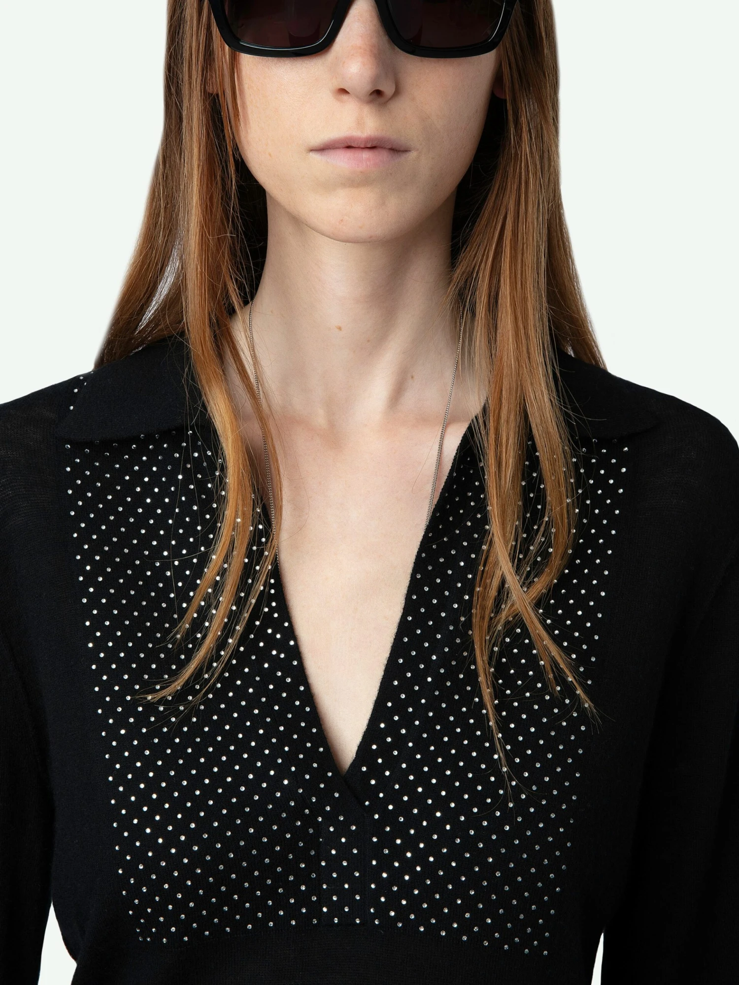 Zadig & Voltaire Sally Diamante Cashmere Sweater Black 6 Zadig & Voltaire Sally Diamante Cashmere Sweater Black - Image 4