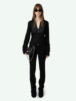 Zadig & Voltaire Sally Diamante Cashmere Sweater Black