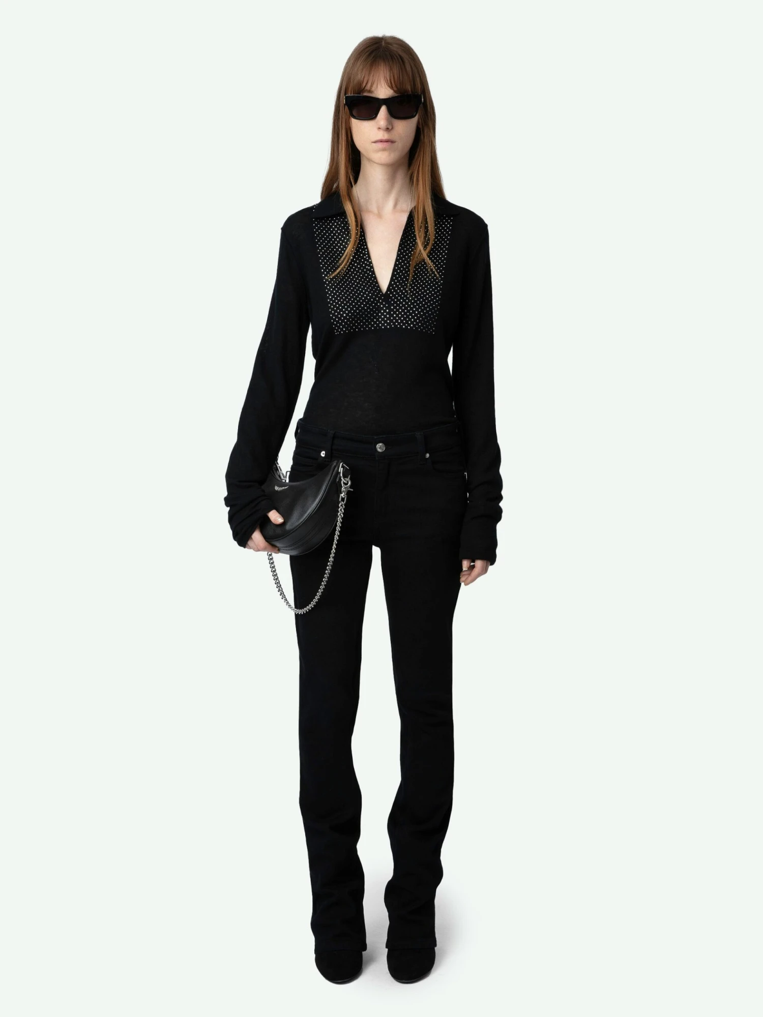 Zadig & Voltaire Sally Diamante Cashmere Sweater Black 3 Zadig & Voltaire Sally Diamante Cashmere Sweater Black