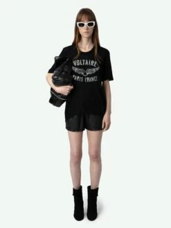 Zadig & Voltaire Ida Diamante Wings Cashmere Sweater Black