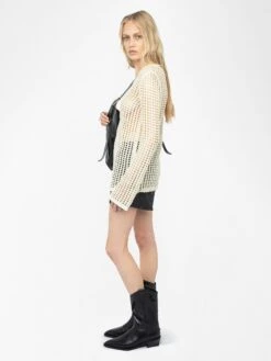 Zadig & Voltaire Rany White Crochet Sweater Judo -Zadig & Voltaire Clothing kwsw02848 judo addi 1 modifier
