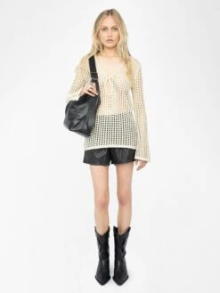 Zadig & Voltaire Rany White Crochet Sweater Judo