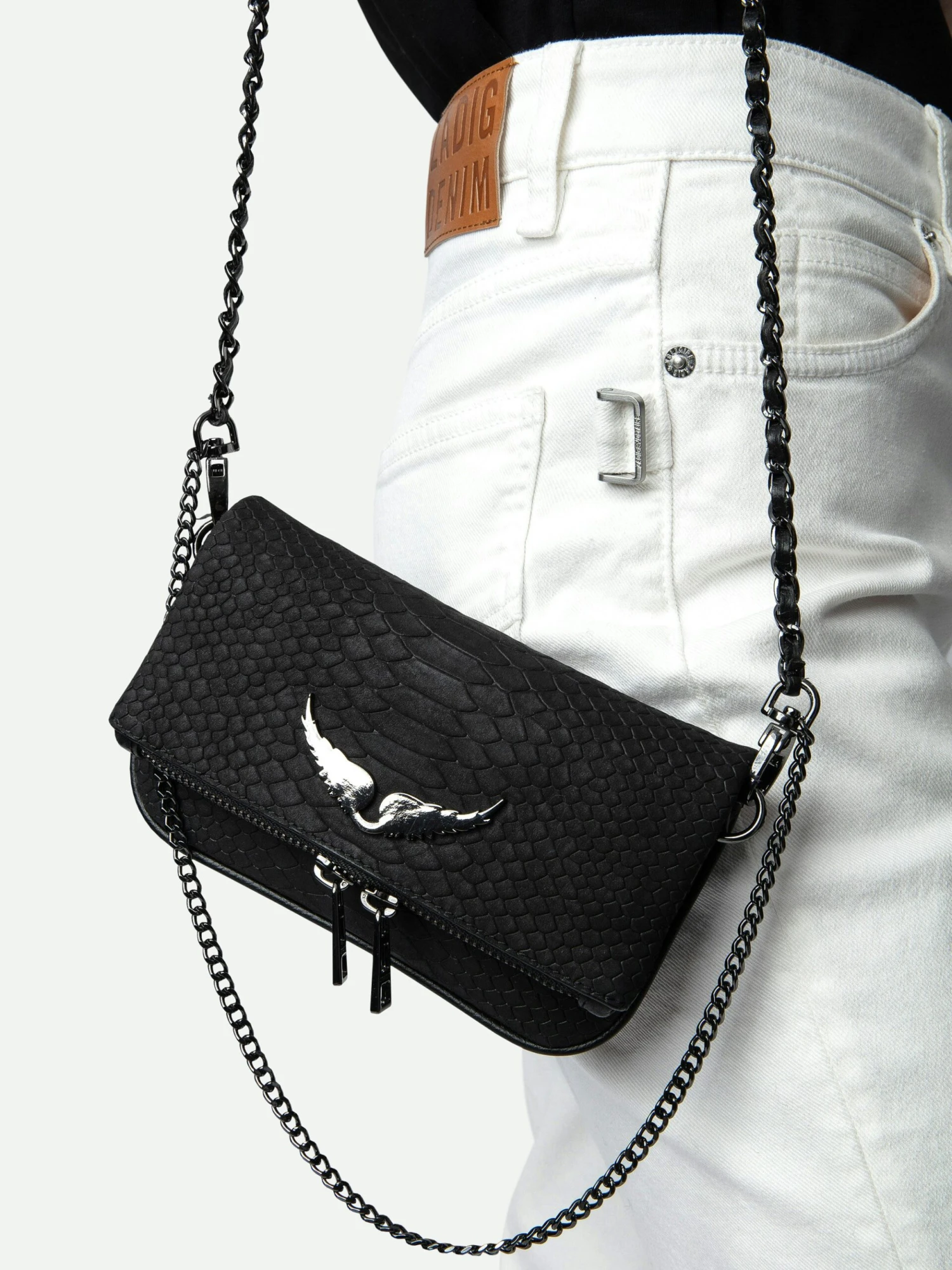 Zadig & Voltaire Nano Soft Savage Rock Clutch Black 11 Zadig & Voltaire Nano Soft Savage Rock Clutch Black - Image 9