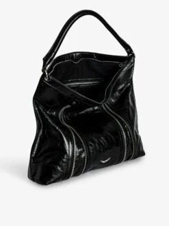 Zadig & Voltaire Sunny Hobo Vintage Patent Bag Noir -Zadig & Voltaire Clothing lwba03843 noir addi 13