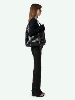 Zadig & Voltaire Sunny Hobo Vintage Patent Bag Noir -Zadig & Voltaire Clothing lwba03843 noir addi 8