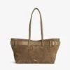 Zadig & Voltaire Jane Shopper Suede Bag Cognac -Zadig & Voltaire Clothing lwba03928 cognac packshot