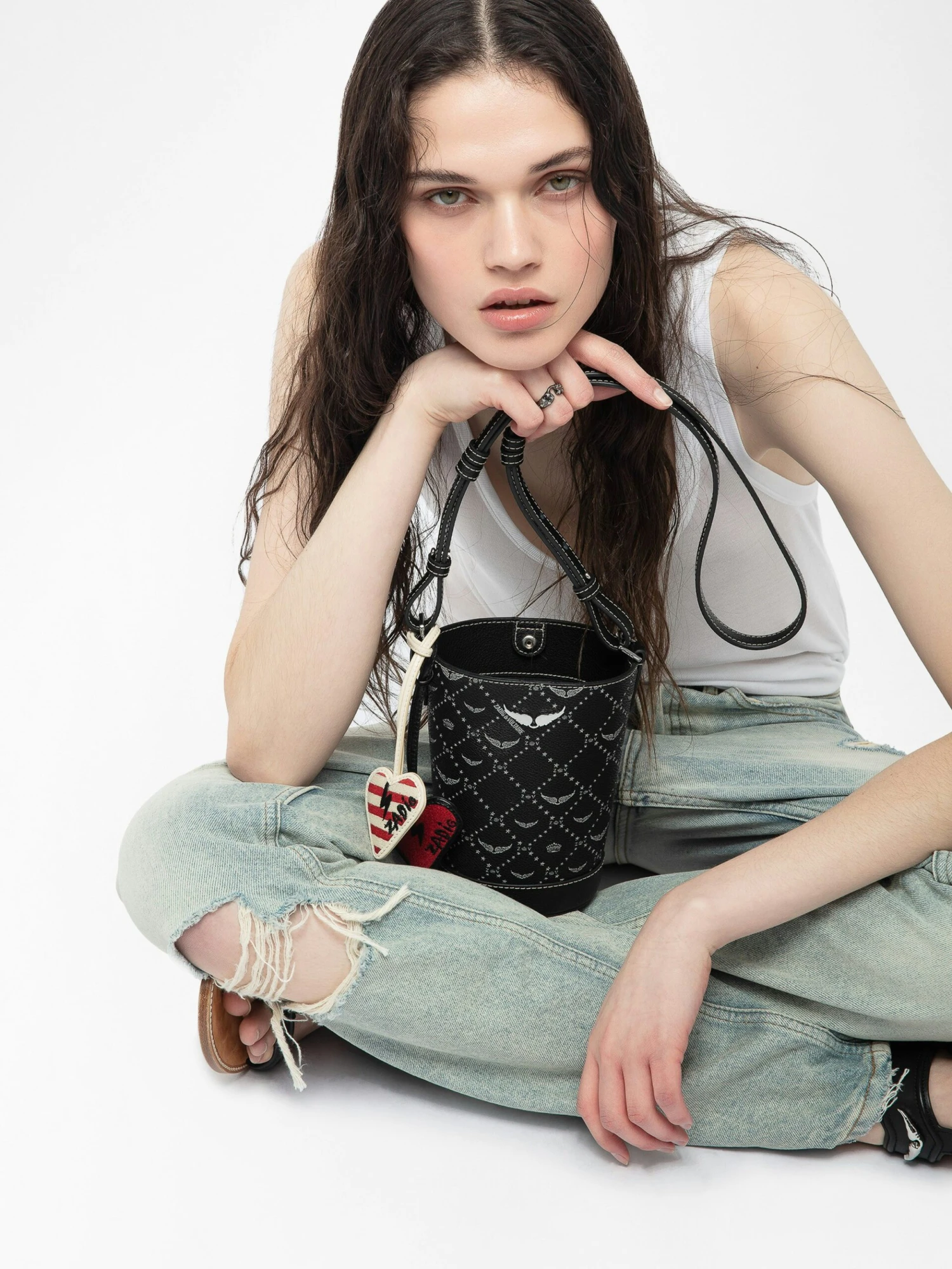 Zadig & Voltaire Z Bucket Nano Monogram Bag Black 10 Zadig & Voltaire Z Bucket Nano Monogram Bag Black - Image 8