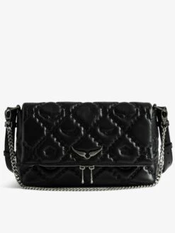 Zadig & Voltaire Rocky II Quilted Monogram Bag Black