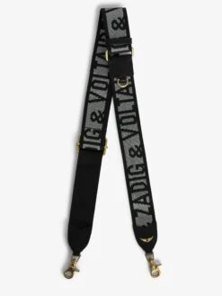 Zadig & Voltaire Zadig Glitter Shoulder Strap Noir Silver