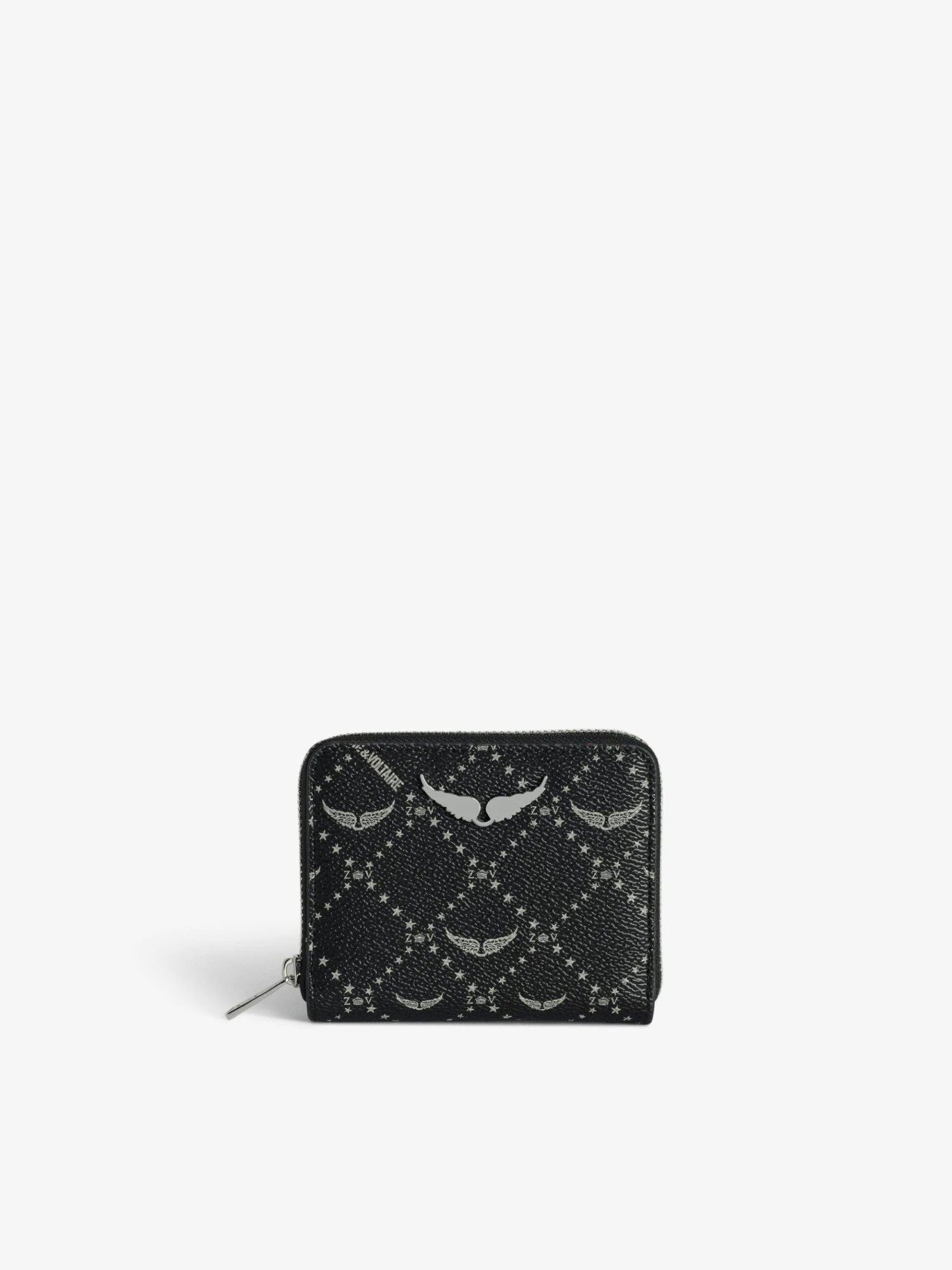 Zadig & Voltaire Mini ZV Monogram Wallet Black 3 Zadig & Voltaire Mini ZV Monogram Wallet Black